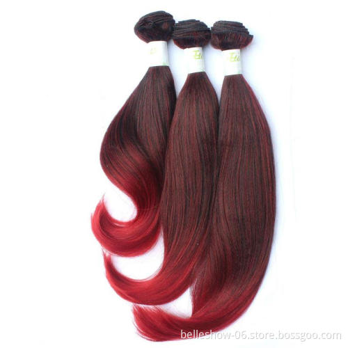 Hot sell  3 Bundles Yaki Curl Synthetic hair brazilian nature straight hairstyle synthetic hair bundles